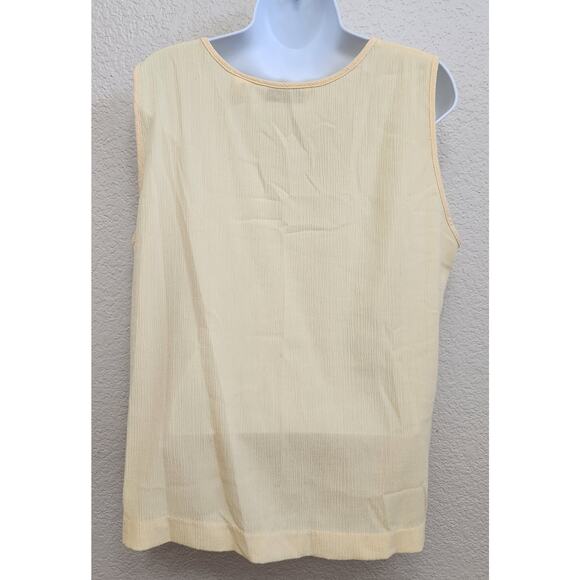 Draper's & Damon's Yellow Crinkle Material Sleeveless Top XL Lightweight Soft - Picture 3 of 4